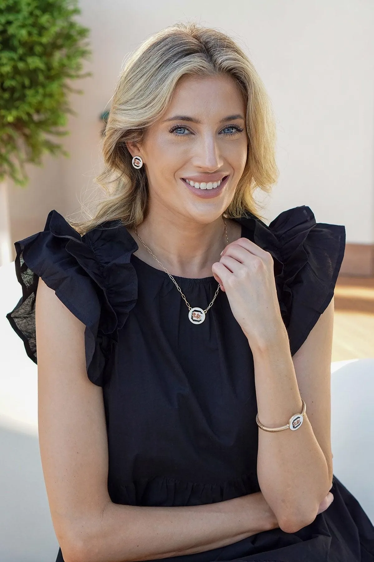 South Carolina Gamecocks Enamel Disc Stud Earrings sold by Canvas Style product image thumbnail 2