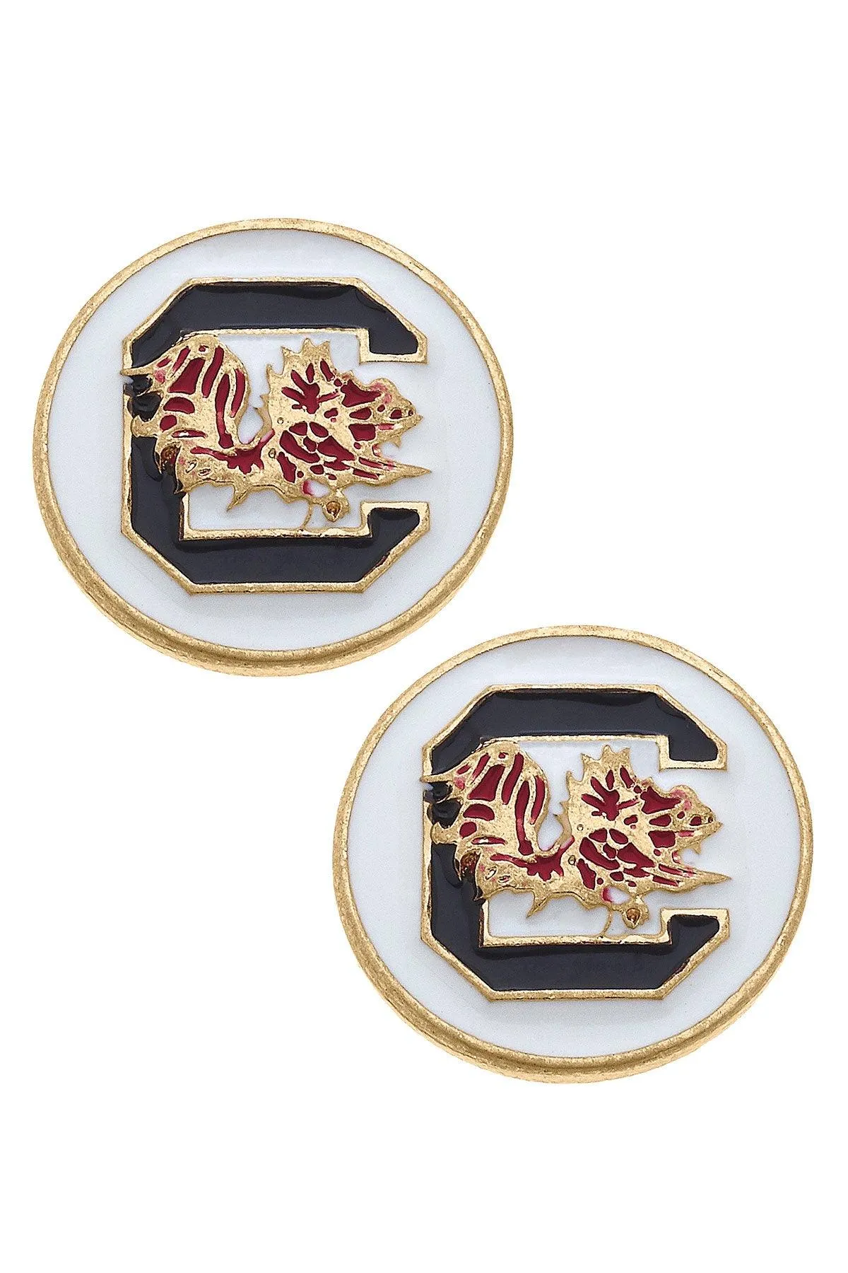 South Carolina Gamecocks Enamel Disc Stud Earrings sold by Canvas Style