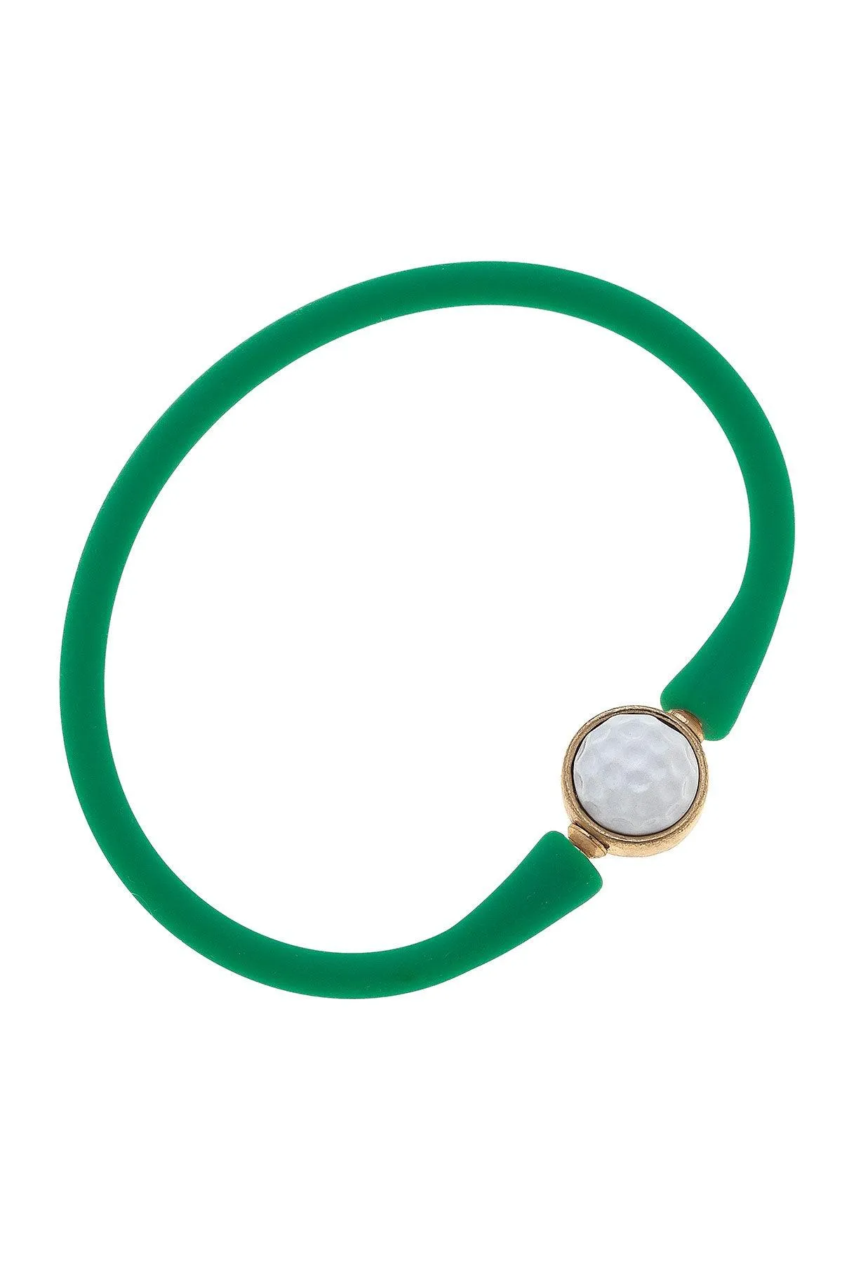 Enamel Golf Ball Silicone Bali Bracelet in Green sold by Canvas Style