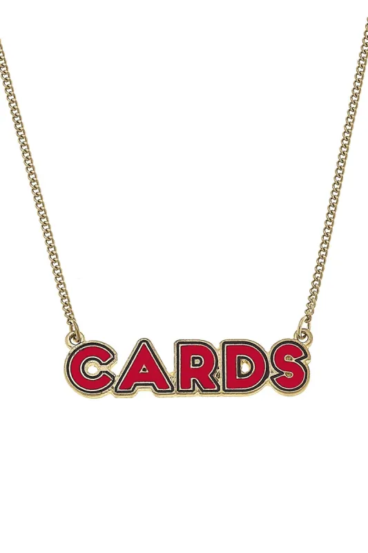 Louisville Cardinals Outline Enamel Necklace in Red sold by Canvas Style