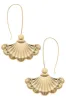 Inès French Fan Statement Earrings in Worn Gold sold by Canvas Style