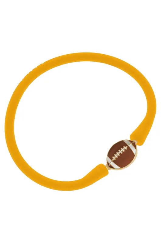 Enamel Football Silicone Bali Bracelet in Cantaloupe sold by Canvas Style