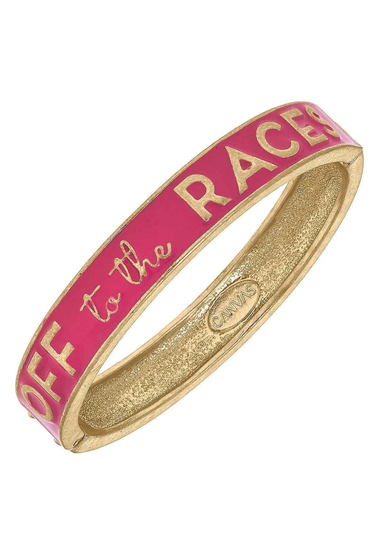 Off To The Races Enamel Hinge Bangle sold by Canvas Style