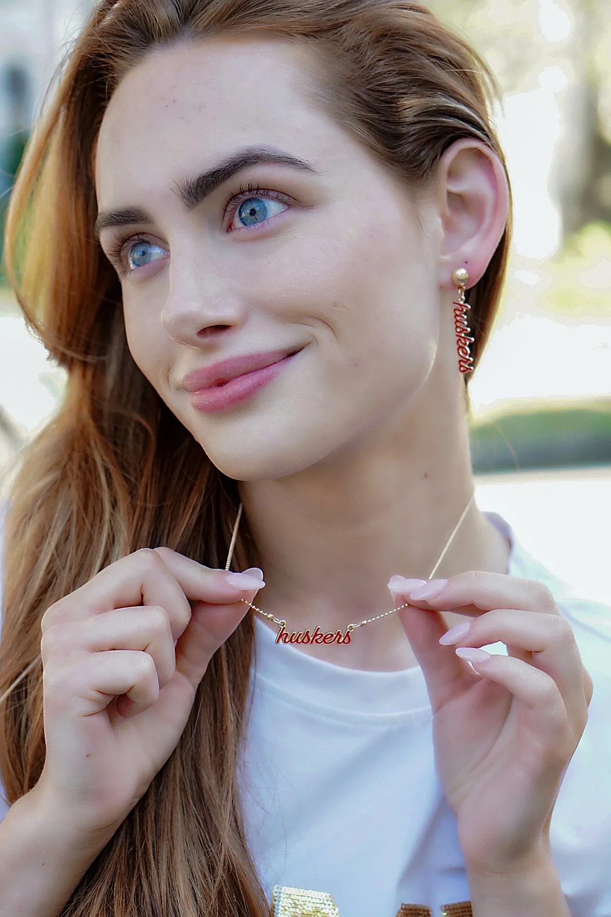 Nebraska Cornhuskers Enamel Script Earrings sold by Canvas Style product image thumbnail 2