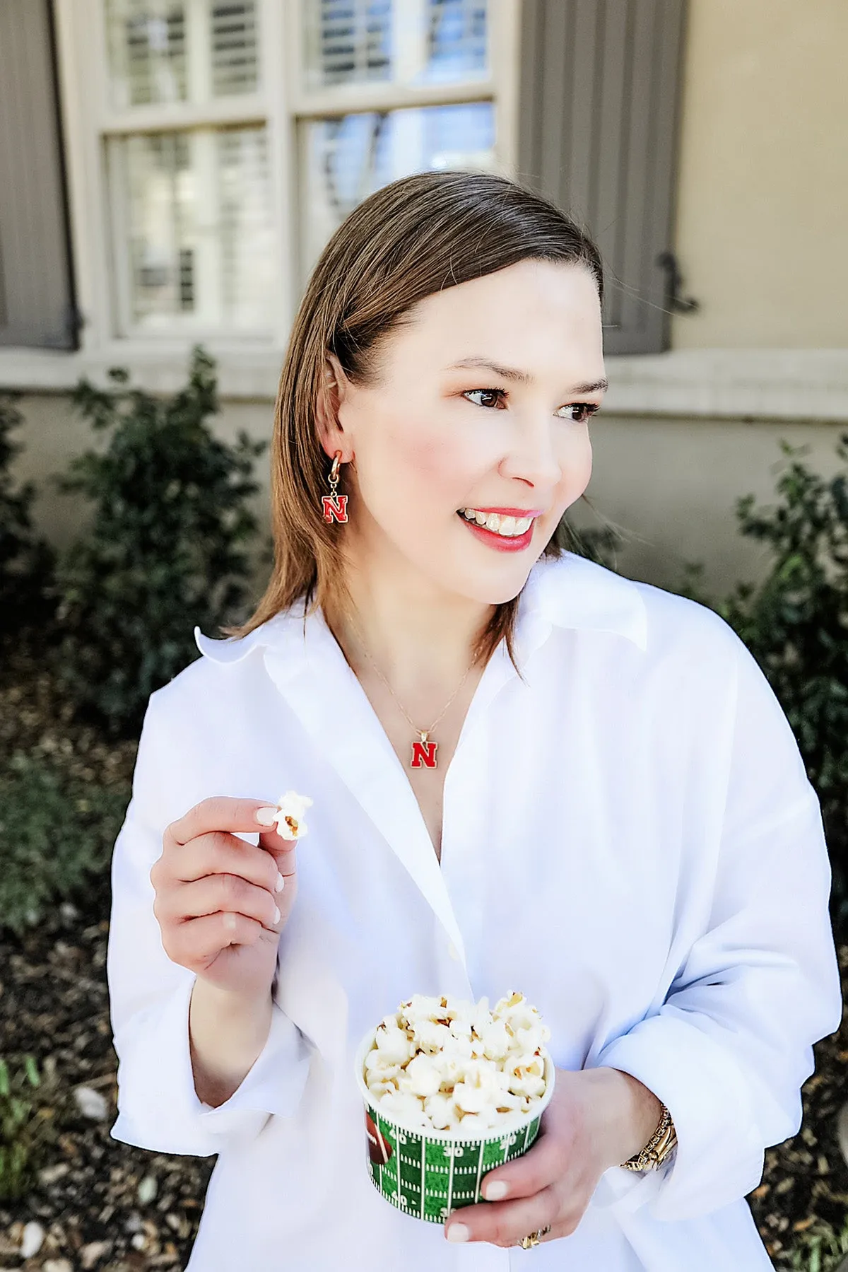 Nebraska Cornhuskers Enamel Drop Hoop Earrings - FINAL SALE sold by Canvas Style product image thumbnail 2