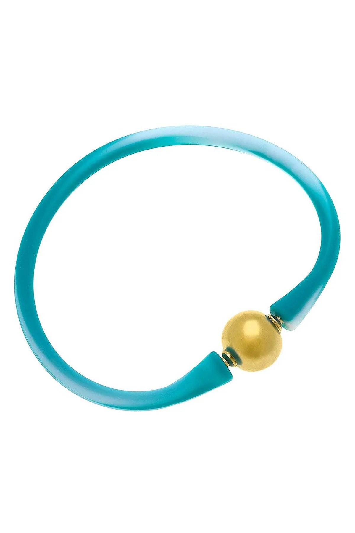 Bali 24K Gold Plated Ball Bead Silicone Bracelet in Tie-Dye Mint - FINAL SALE sold by Canvas Style
