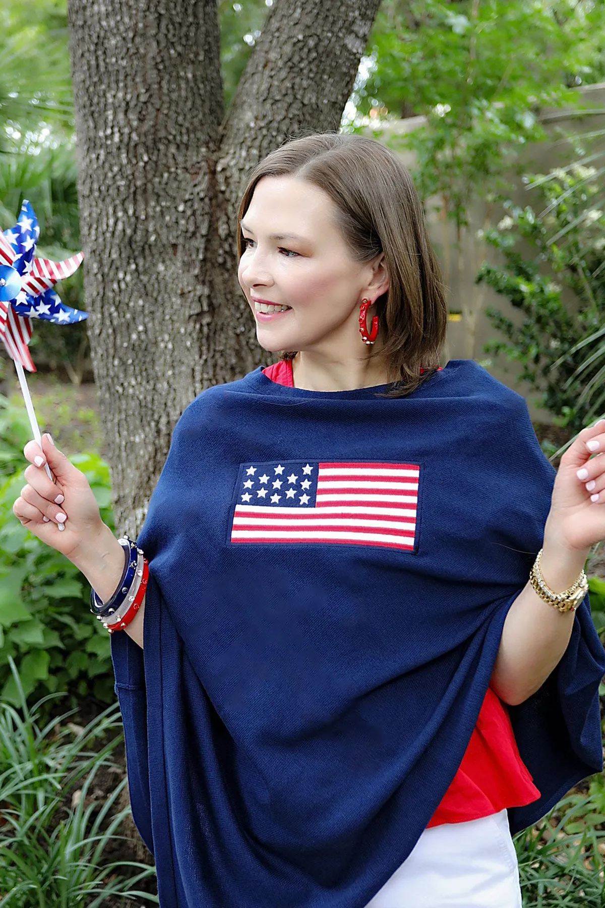 Renee Resin and Rhinestone Hoop Earrings in Red sold by Canvas Style product image thumbnail 3
