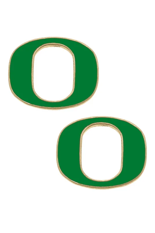 Oregon Ducks Enamel Stud Earrings - FINAL SALE sold by Canvas Style