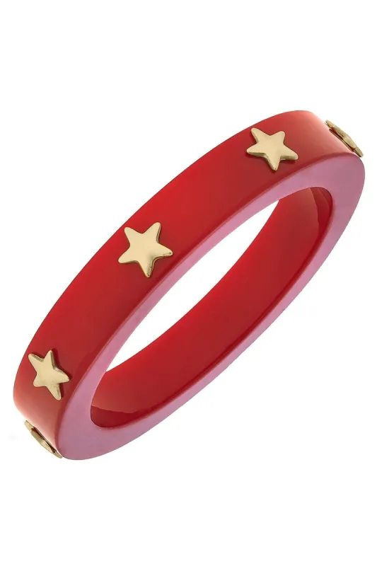 Liberty Star Resin Bangle in Red sold by Canvas Style