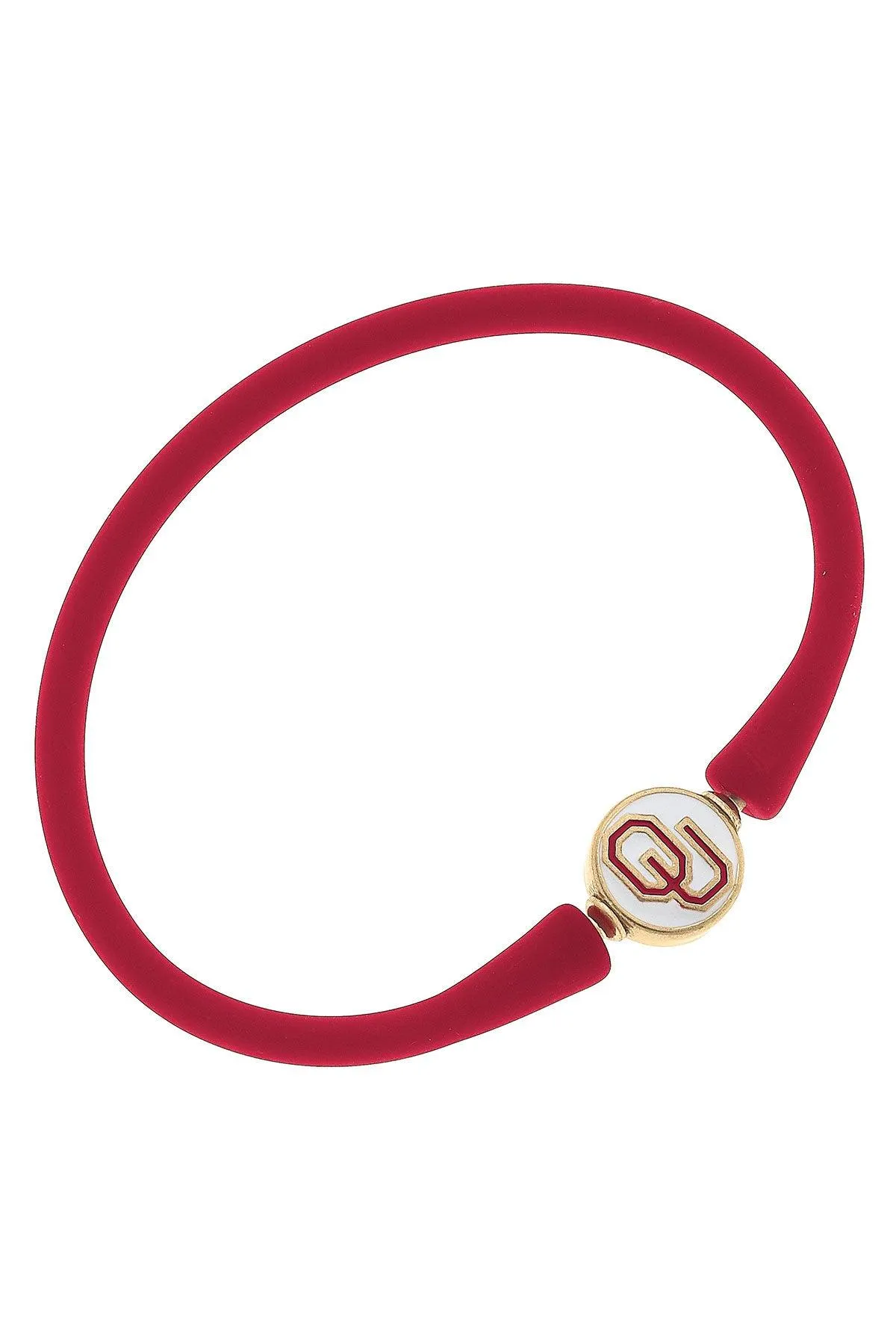 Oklahoma Sooners Enamel Silicone Bali Bracelet - FINAL SALE sold by Canvas Style