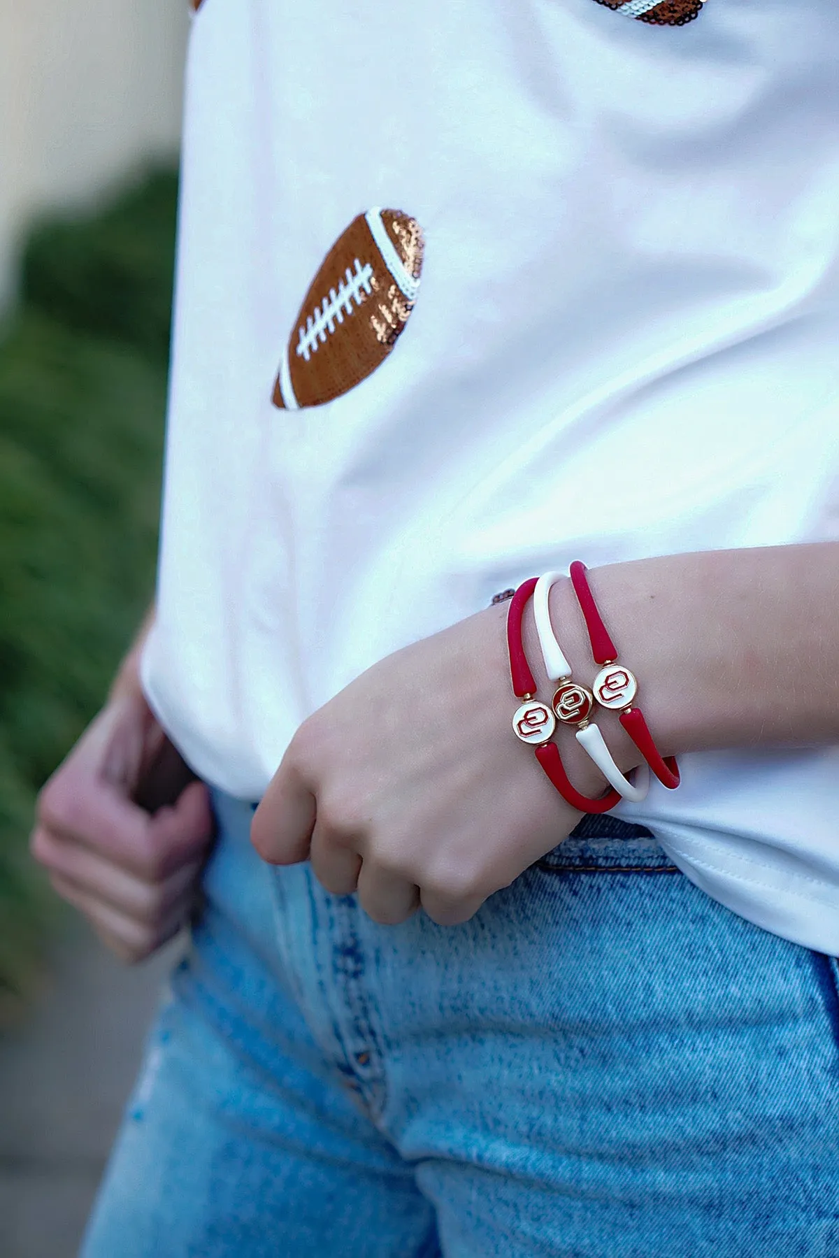 Oklahoma Sooners Enamel Silicone Bali Bracelet - FINAL SALE sold by Canvas Style product image thumbnail 2