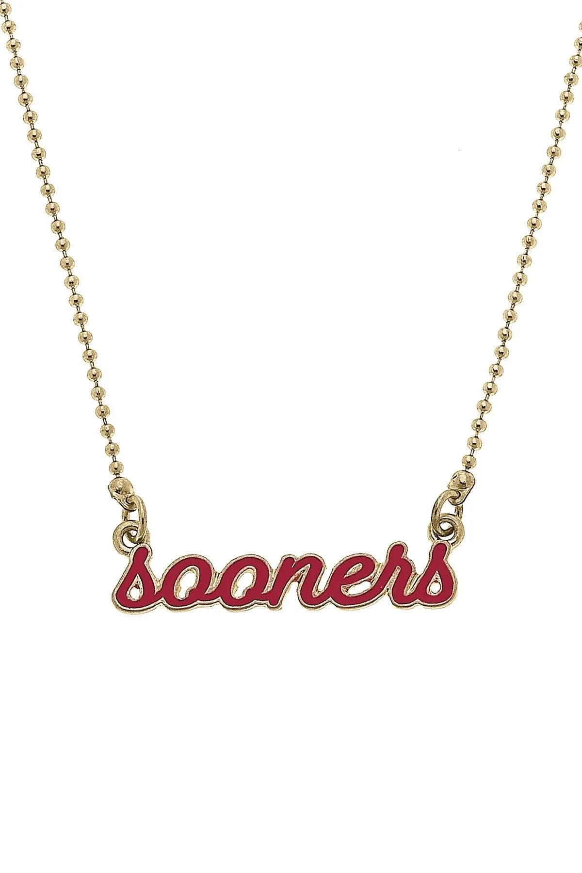 Oklahoma Sooners Enamel Script Necklace sold by Canvas Style