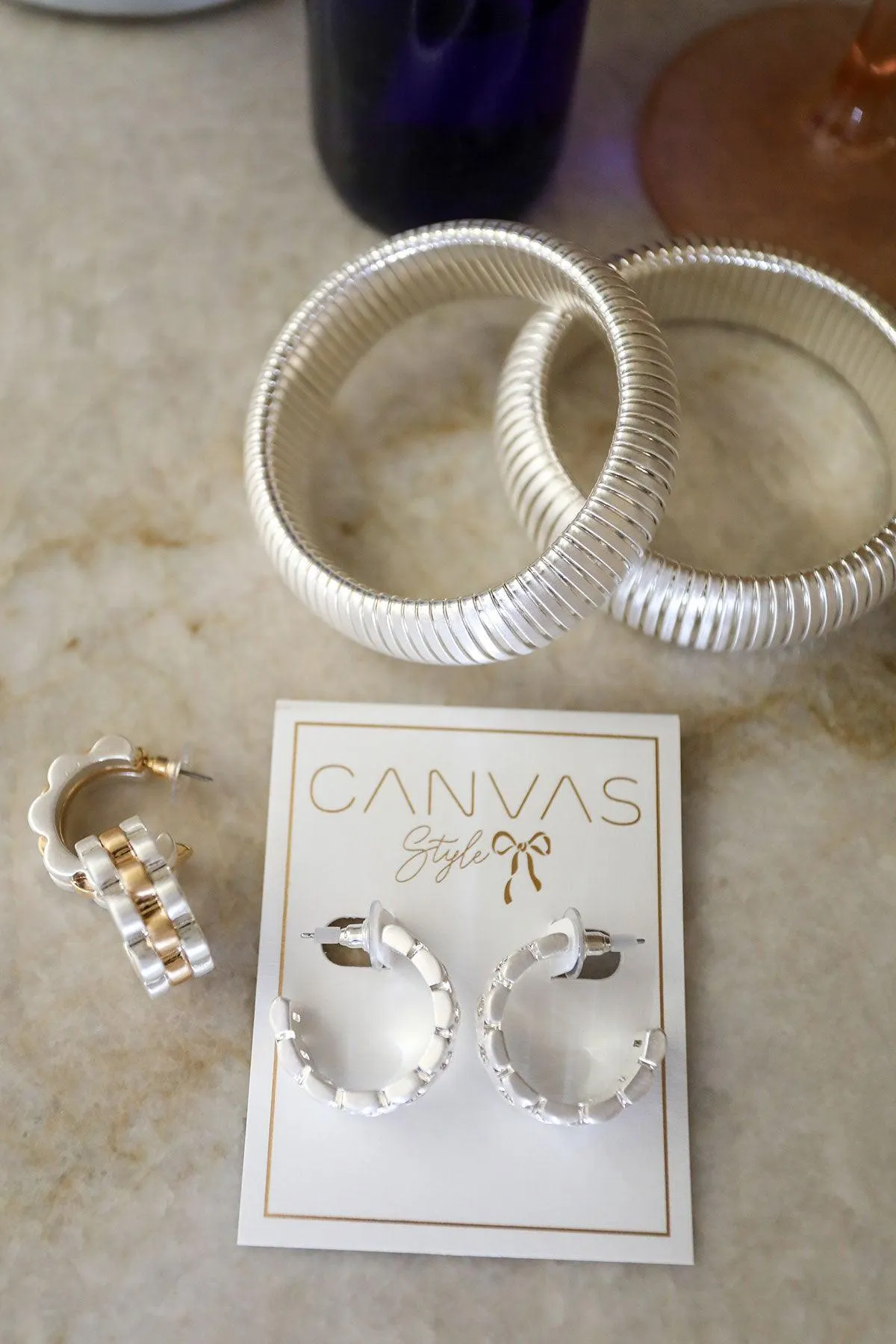 Carter Watchband Chunky Open Hoop Earrings sold by Canvas Style product image thumbnail 2