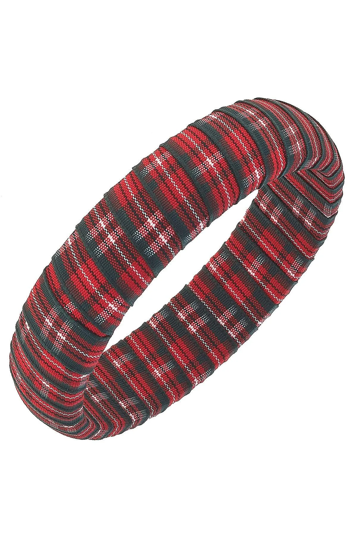 Reagan Tartan Statement Bangle in Red sold by Canvas Style
