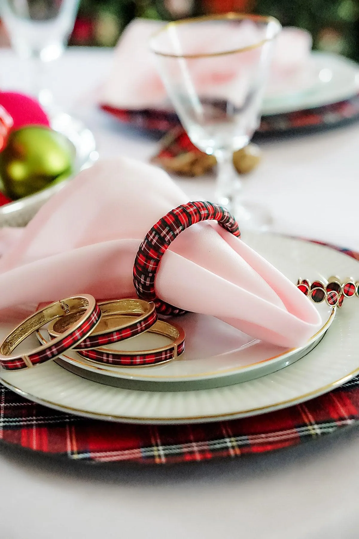 Reagan Tartan Statement Bangle in Red sold by Canvas Style product image thumbnail 3