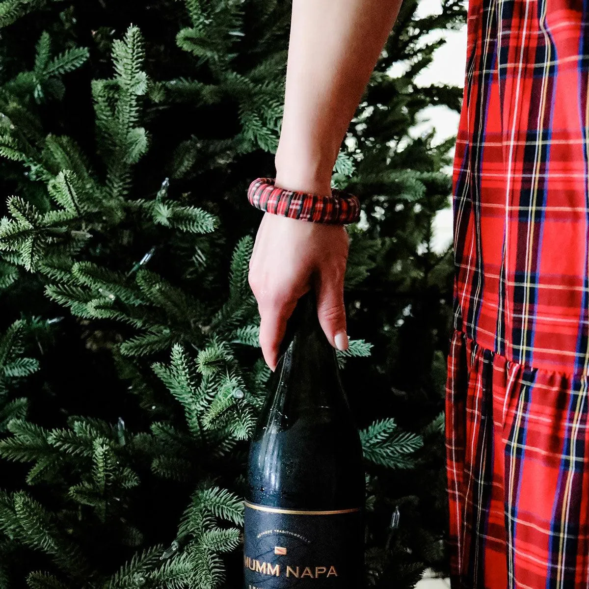 Reagan Tartan Statement Bangle in Red sold by Canvas Style product image thumbnail 4