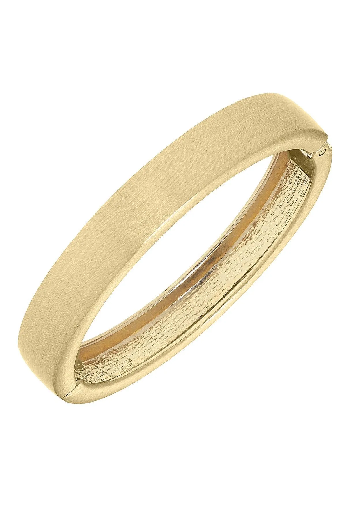 Clara Hinge Bangle in Satin Gold sold by Canvas Style