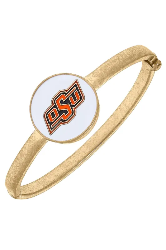 Oklahoma State Cowboys Enamel Statement Hinge Bangle - FINAL SALE sold by Canvas Style