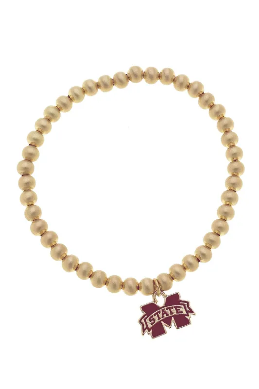 Mississippi State Bulldogs Ball Bead Stretch Bracelet sold by Canvas Style