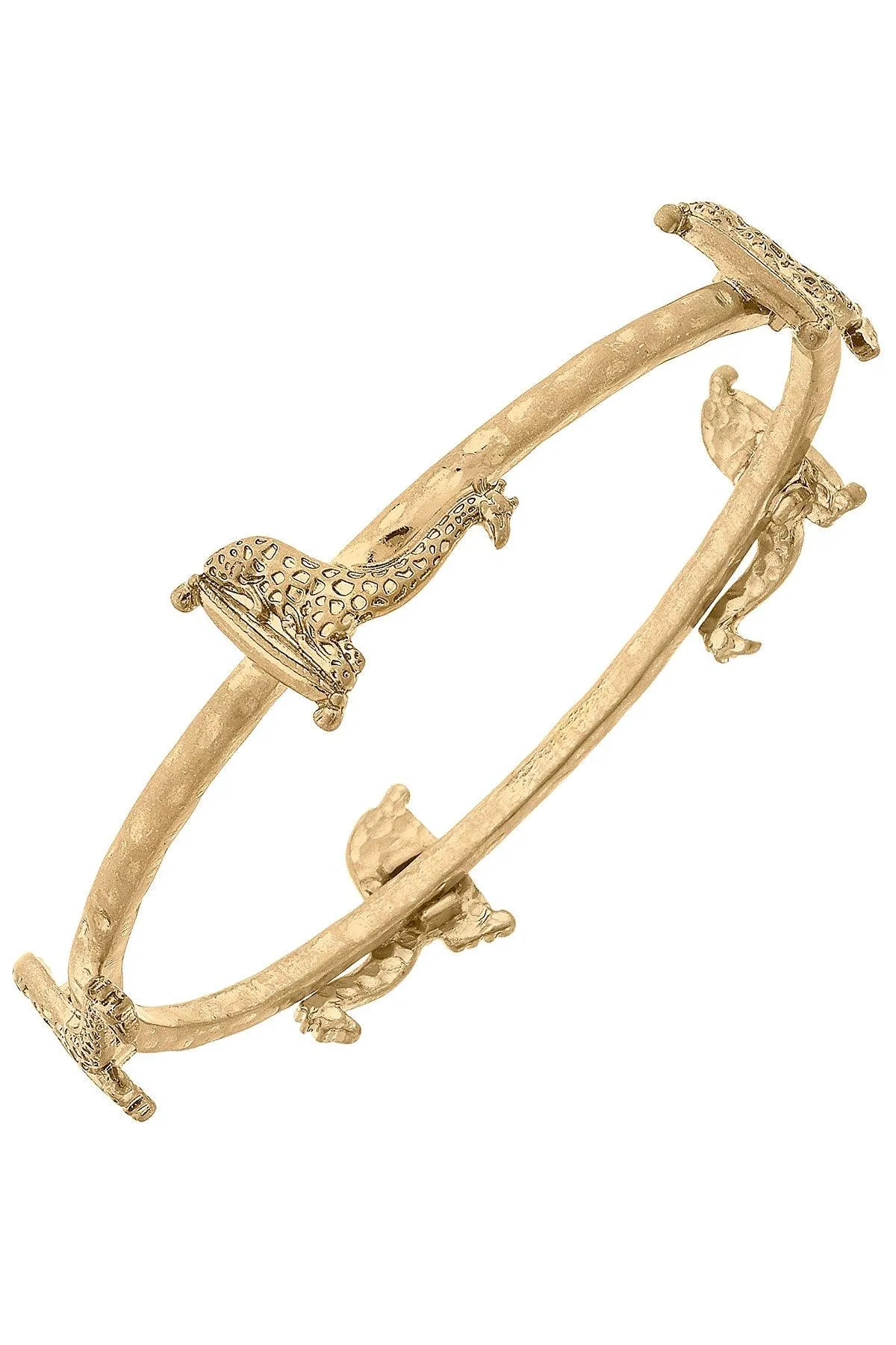 Gwen Giraffe Bangle in Worn Gold sold by Canvas Style