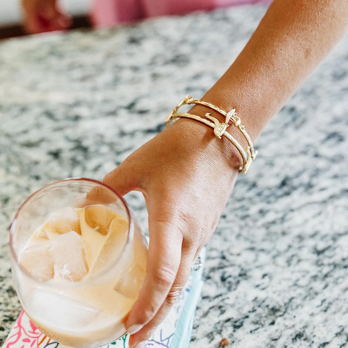 Gwen Giraffe Bangle in Worn Gold sold by Canvas Style product image thumbnail 2