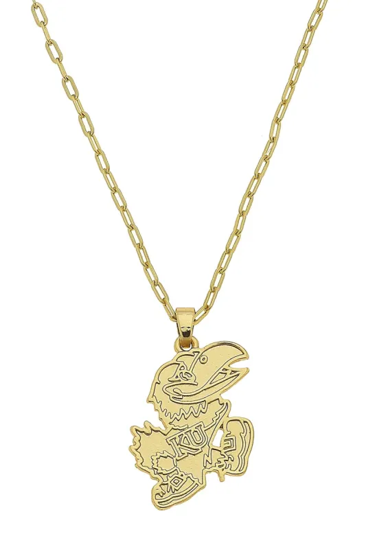 Kansas Jayhawks 24K Gold Plated Pendant Necklace sold by Canvas Style