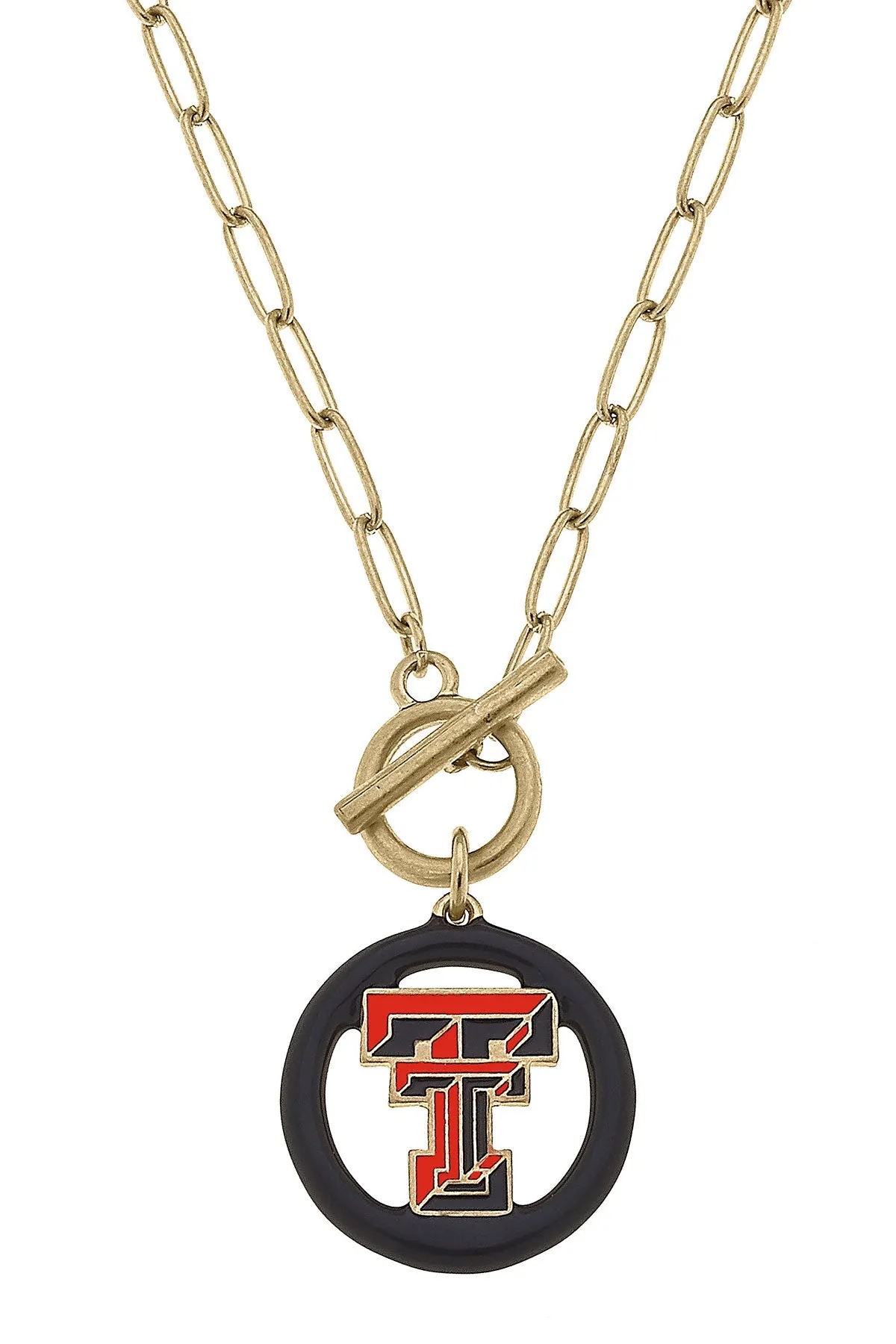 Texas Tech Red Raiders Logo Enamel T-Bar 16" Necklace sold by Canvas Style