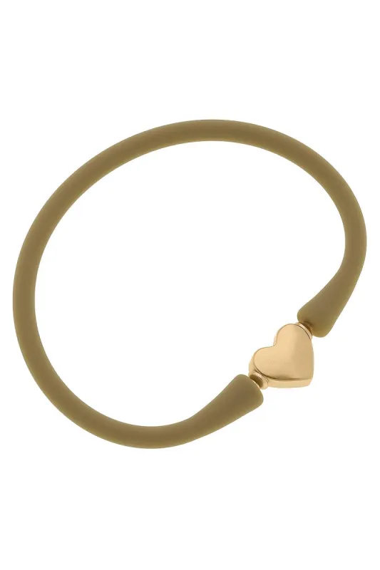 Bali Heart Bead Silicone Bracelet in Cocoa - FINAL SALE sold by Canvas Style