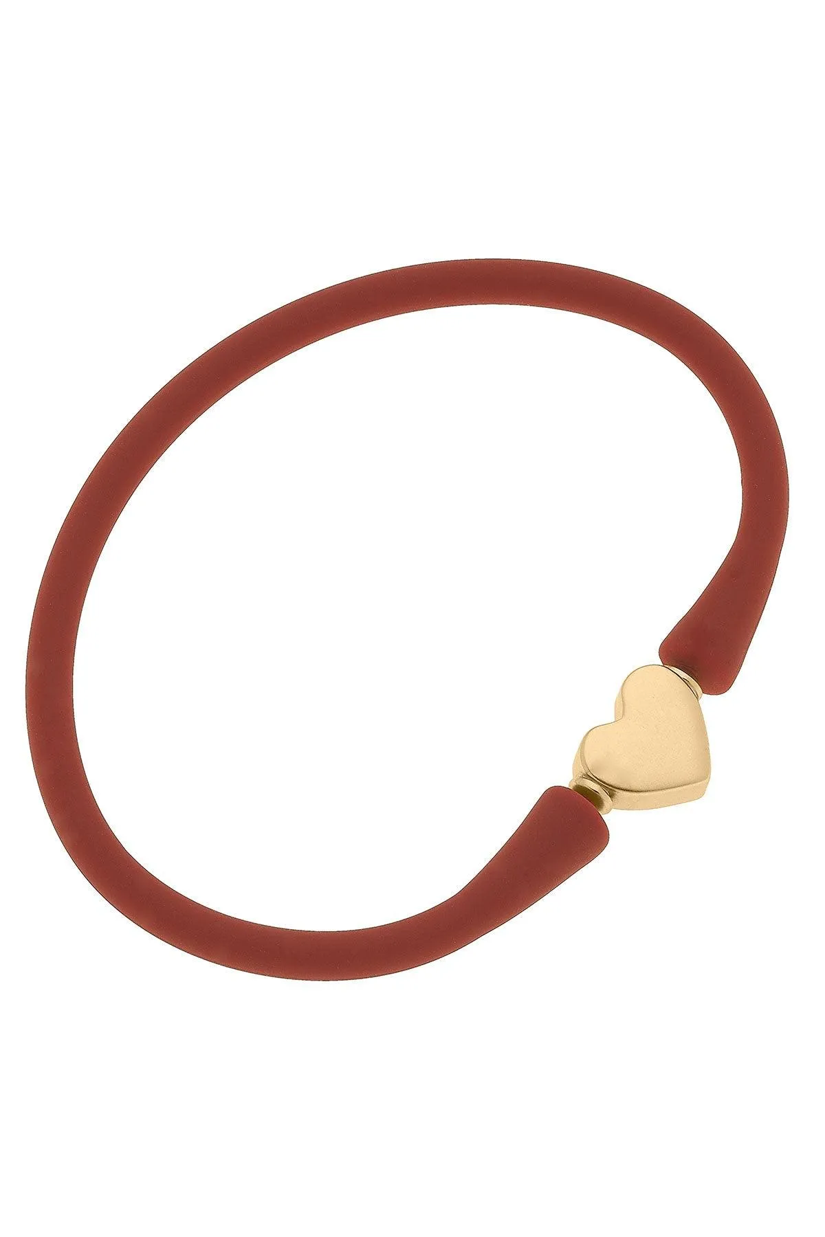 Bali Heart Bead Silicone Bracelet in Rust - FINAL SALE sold by Canvas Style