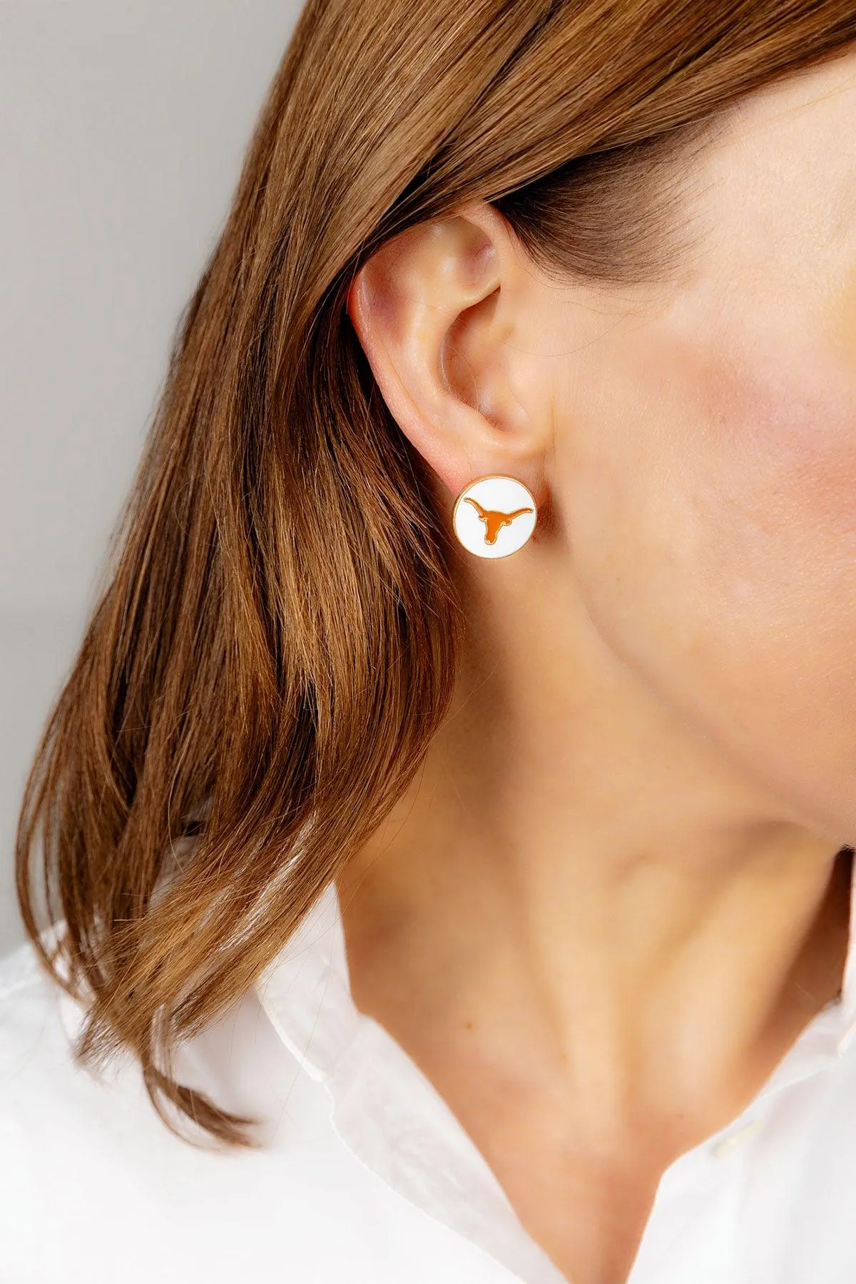 Texas Longhorns Enamel Disc Stud Earrings - FINAL SALE sold by Canvas Style product image thumbnail 3