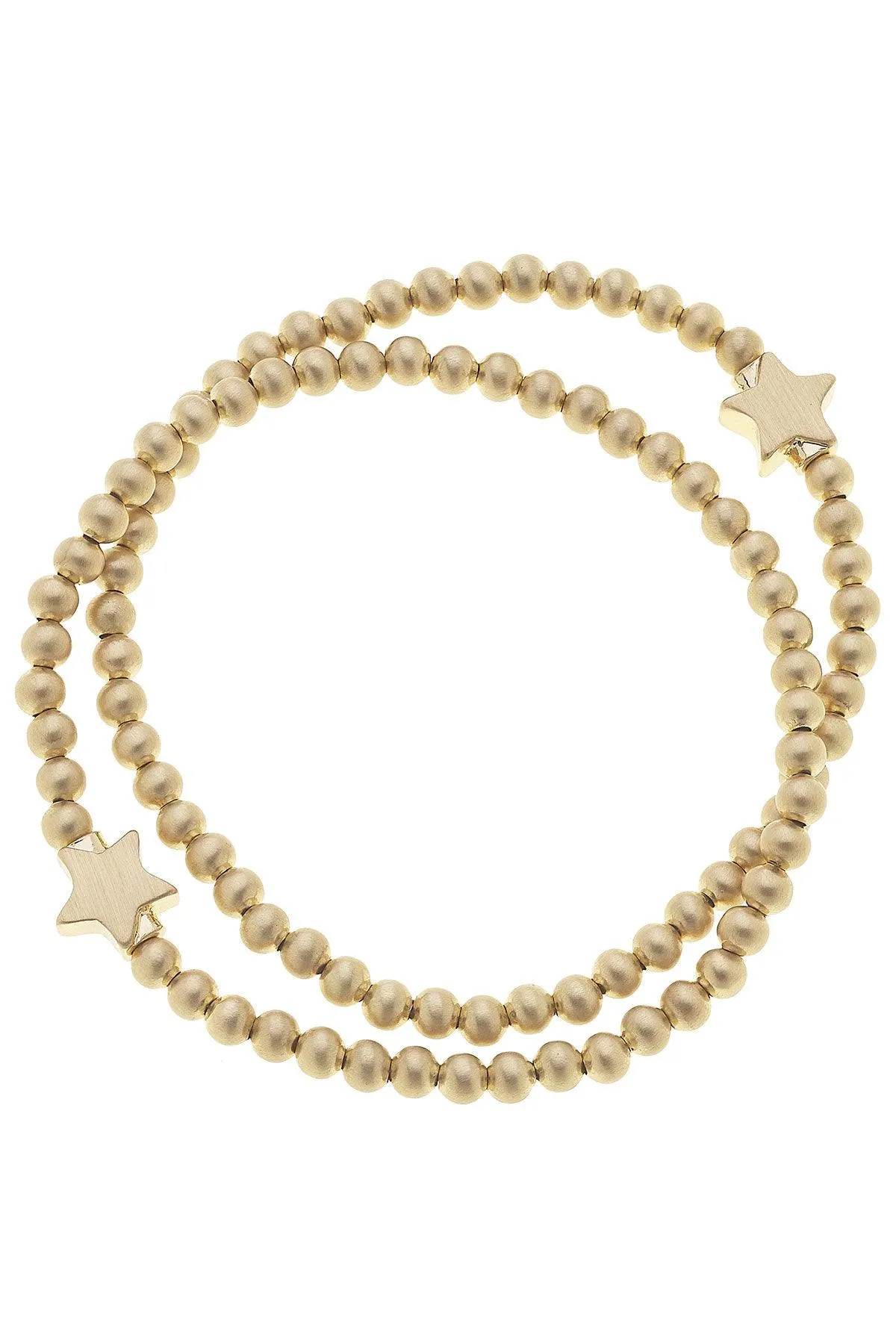 Isa Star Ball Bead Stretch Bracelets (Set of 2) sold by Canvas Style