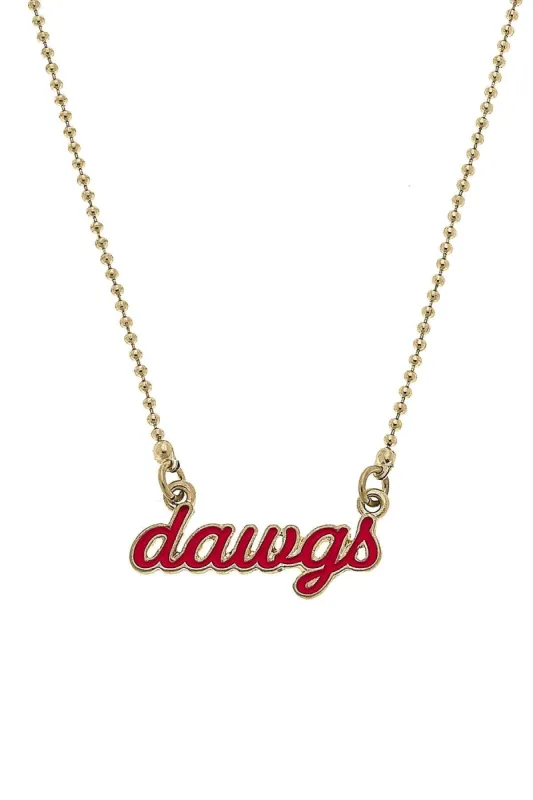 Georgia Bulldogs Enamel Script Necklace sold by Canvas Style