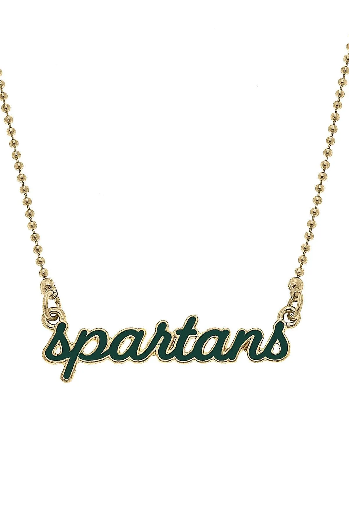 Michigan State Spartans Enamel Script Necklace sold by Canvas Style