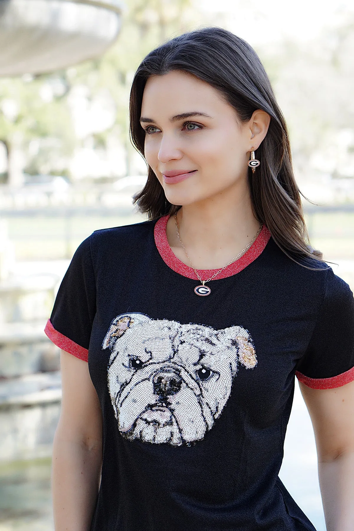 Georgia Bulldogs Enamel Logo Hoop Earrings sold by Canvas Style product image thumbnail 2