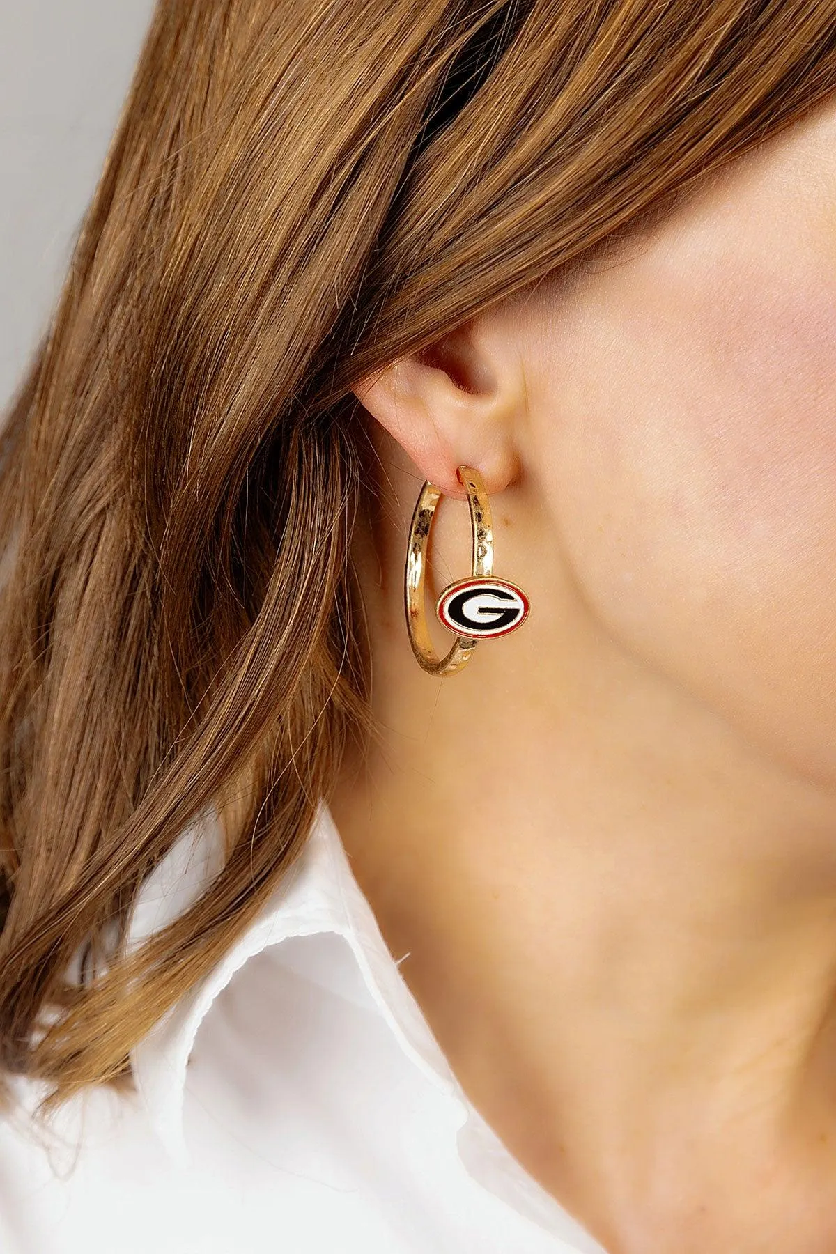 Georgia Bulldogs Enamel Logo Hoop Earrings sold by Canvas Style product image thumbnail 3