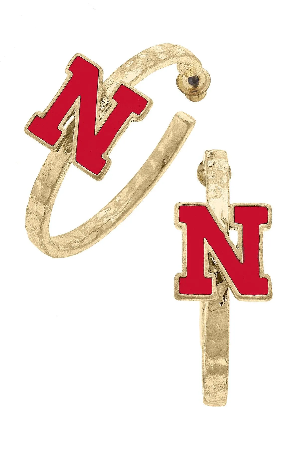 Nebraska Cornhuskers Enamel Logo Hoop Earrings - FINAL SALE sold by Canvas Style