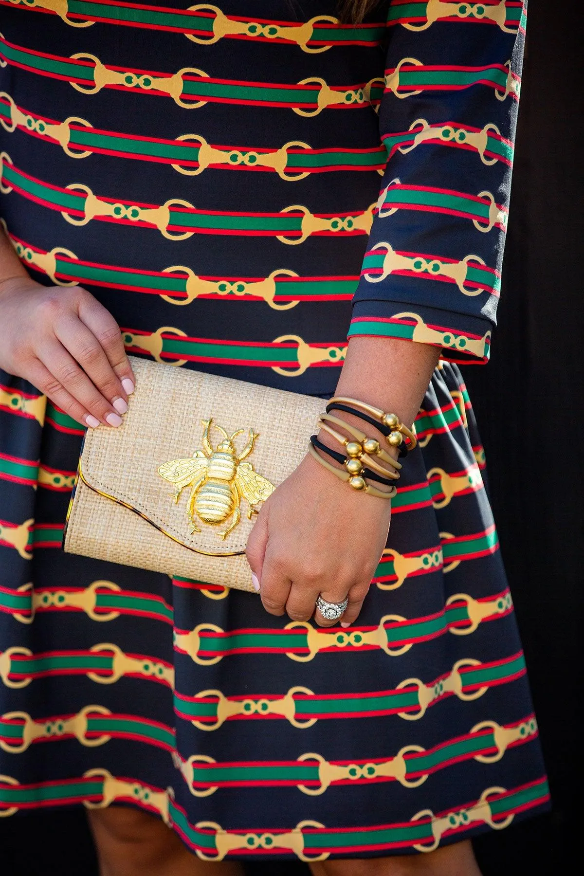 Bali 24K Gold Plated Ball Bead Silicone Bracelet in Metallic Gold - FINAL SALE sold by Canvas Style product image thumbnail 2