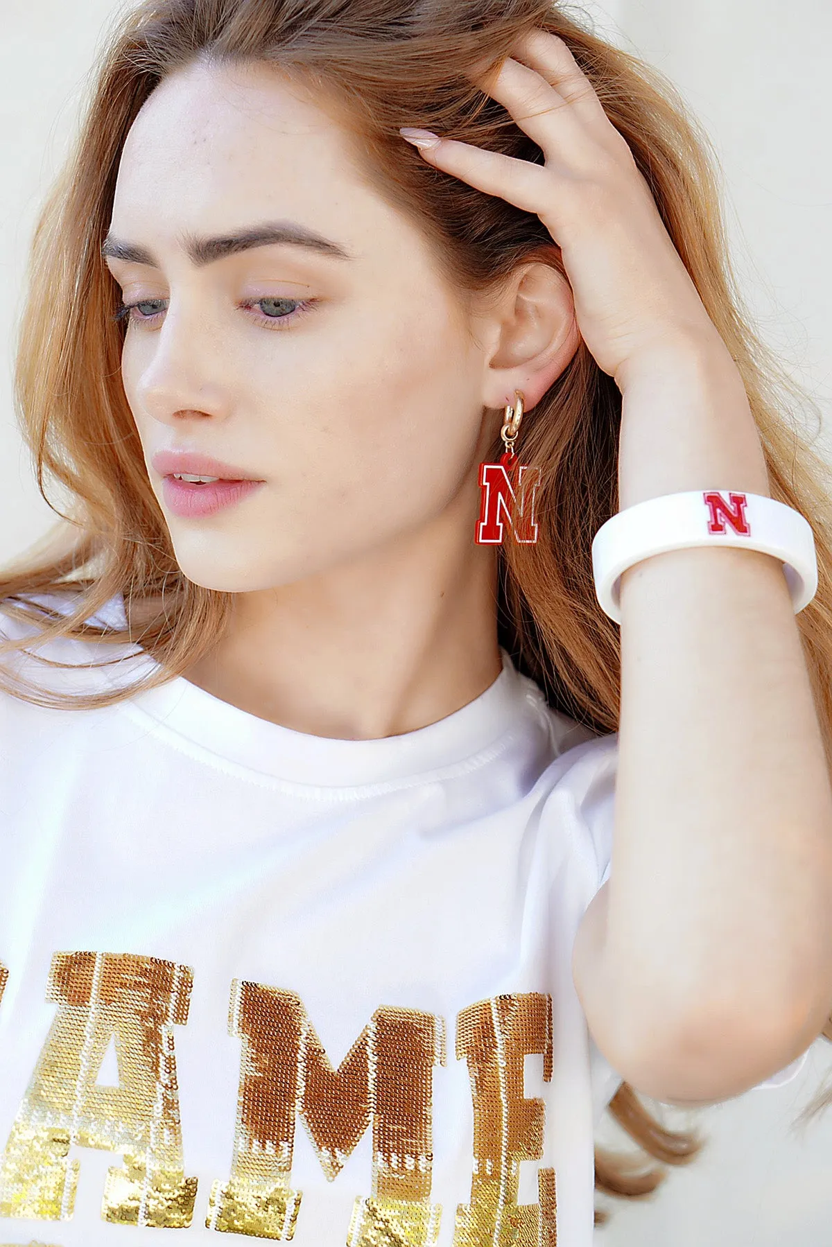 Nebraska Cornhuskers Resin Logo Cuff Bracelet sold by Canvas Style product image thumbnail 2