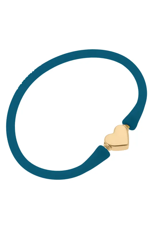 Bali Heart Bead Silicone Bracelet in Midnight Blue - FINAL SALE sold by Canvas Style