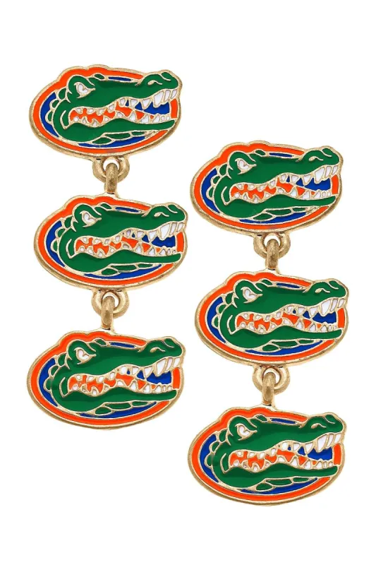 Florida Gators Triple Drop Enamel Earrings - FINAL SALE sold by Canvas Style