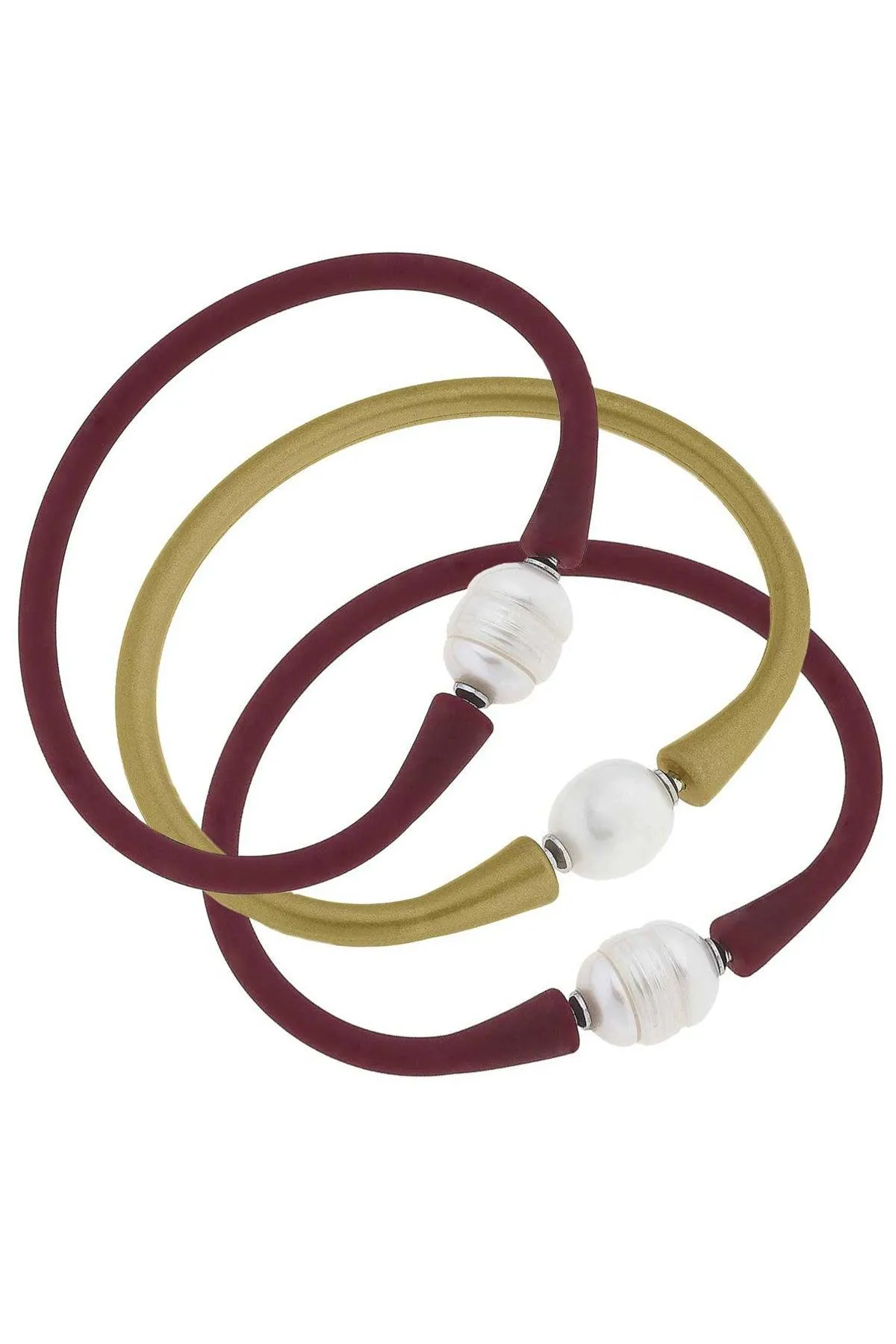 Bali Game Day Bracelet Set of 3 in Maroon & Gold - FINAL SALE sold by Canvas Style