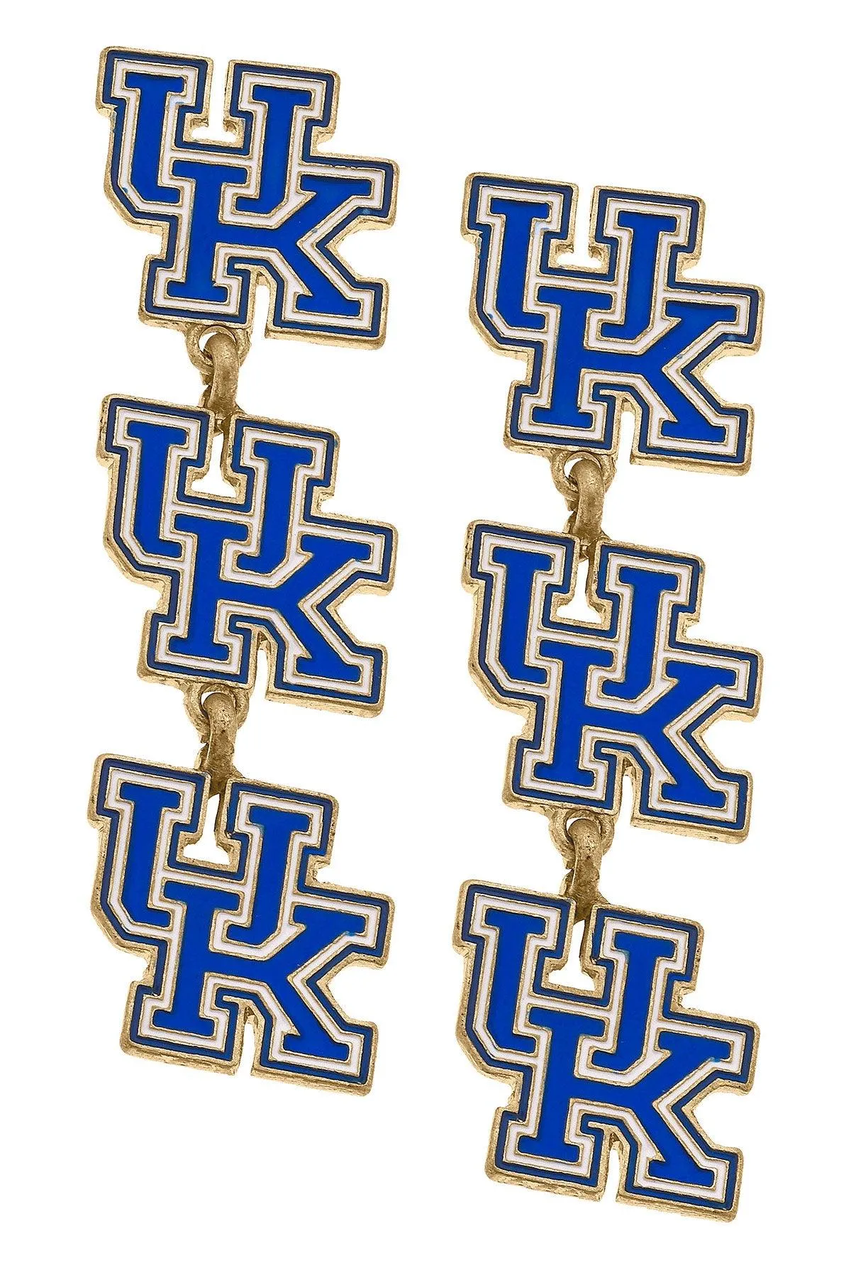 Kentucky Wildcats Triple Drop Enamel Earrings - FINAL SALE sold by Canvas Style
