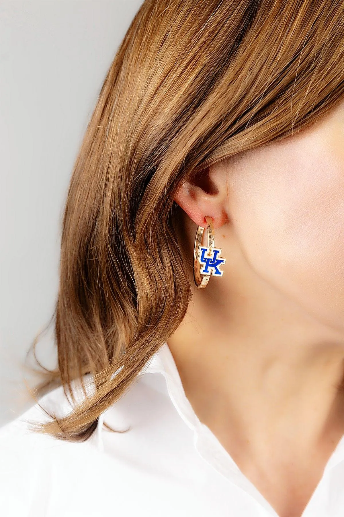 Kentucky Wildcats Enamel Logo Hoop Earrings sold by Canvas Style product image thumbnail 3