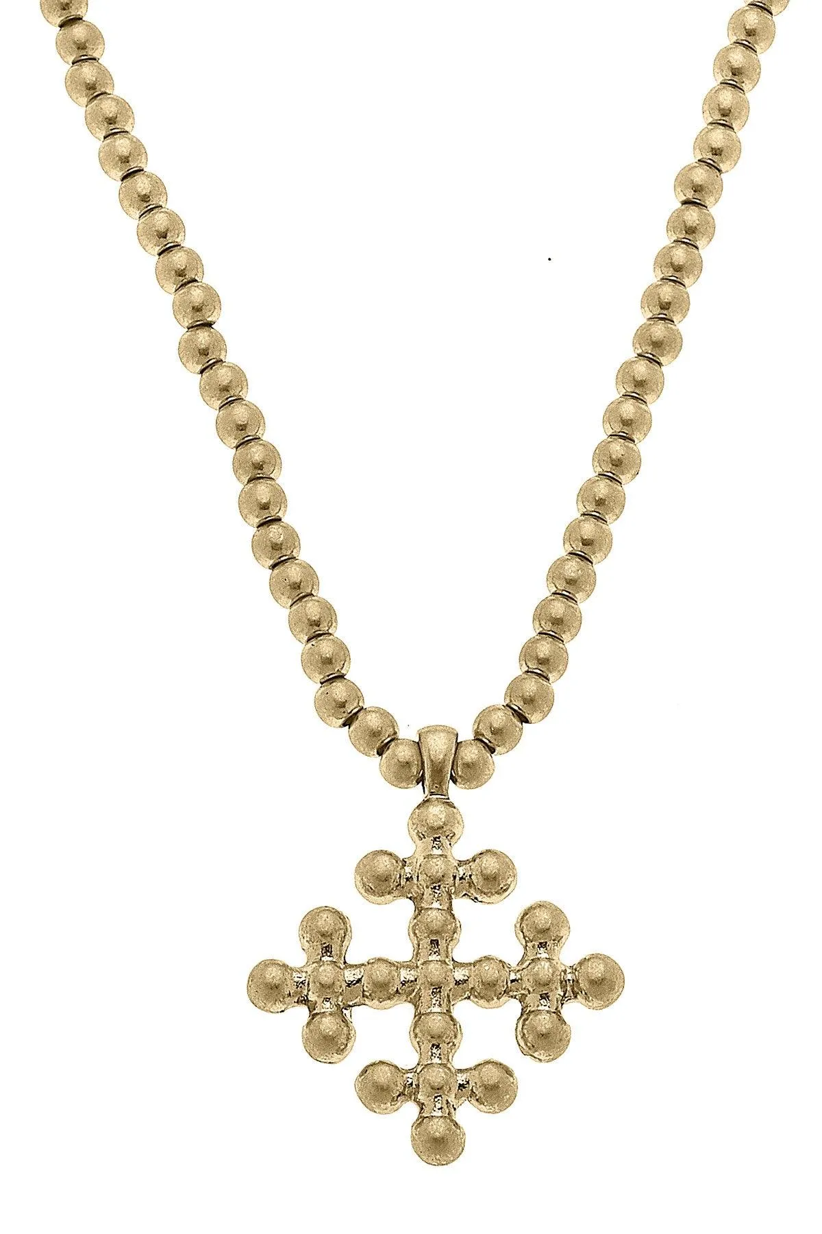 Wren Cross Ball Bead Necklace sold by Canvas Style