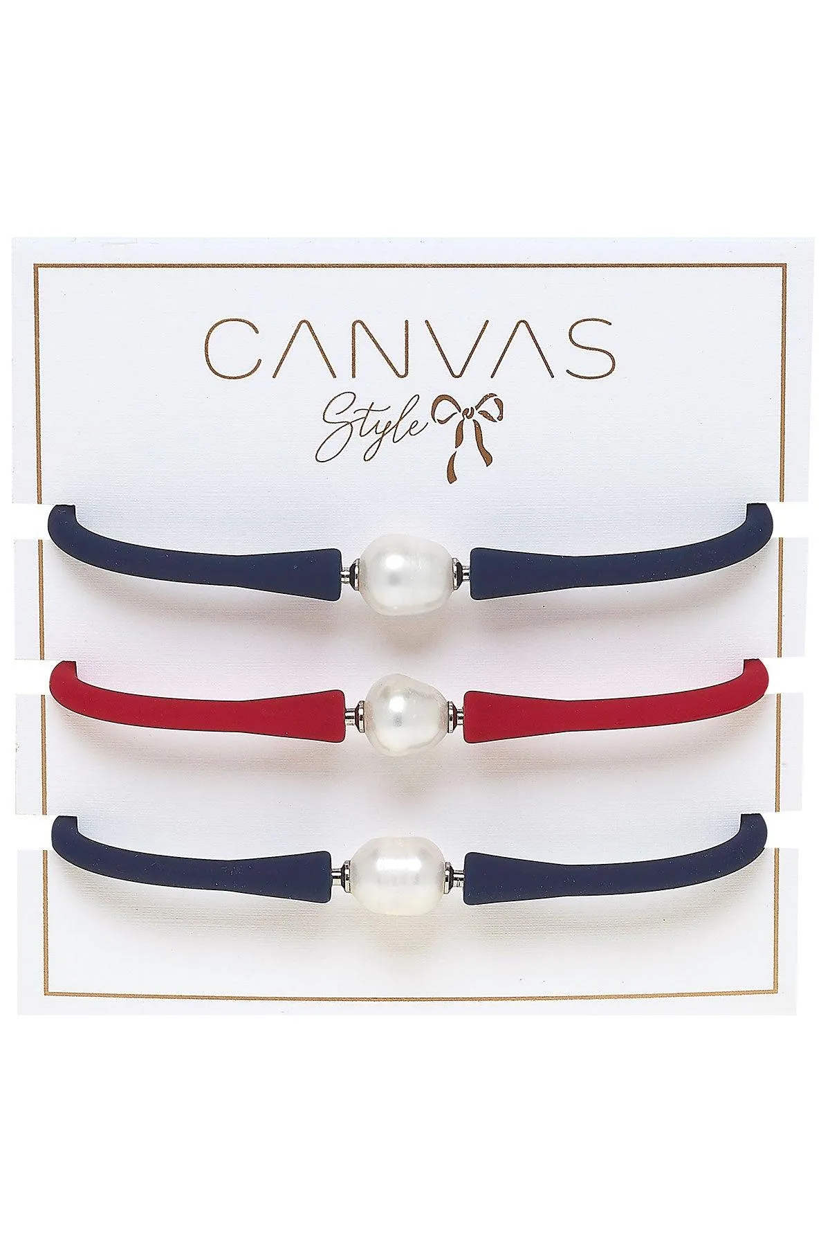 Bali Game Day Bracelet Set of 3 in Navy & Red sold by Canvas Style product image thumbnail 2