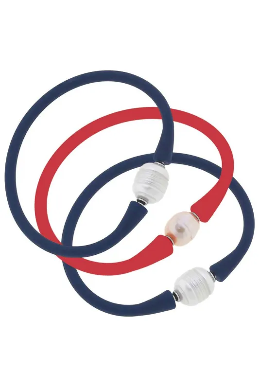 Bali Game Day Bracelet Set of 3 in Navy & Red sold by Canvas Style
