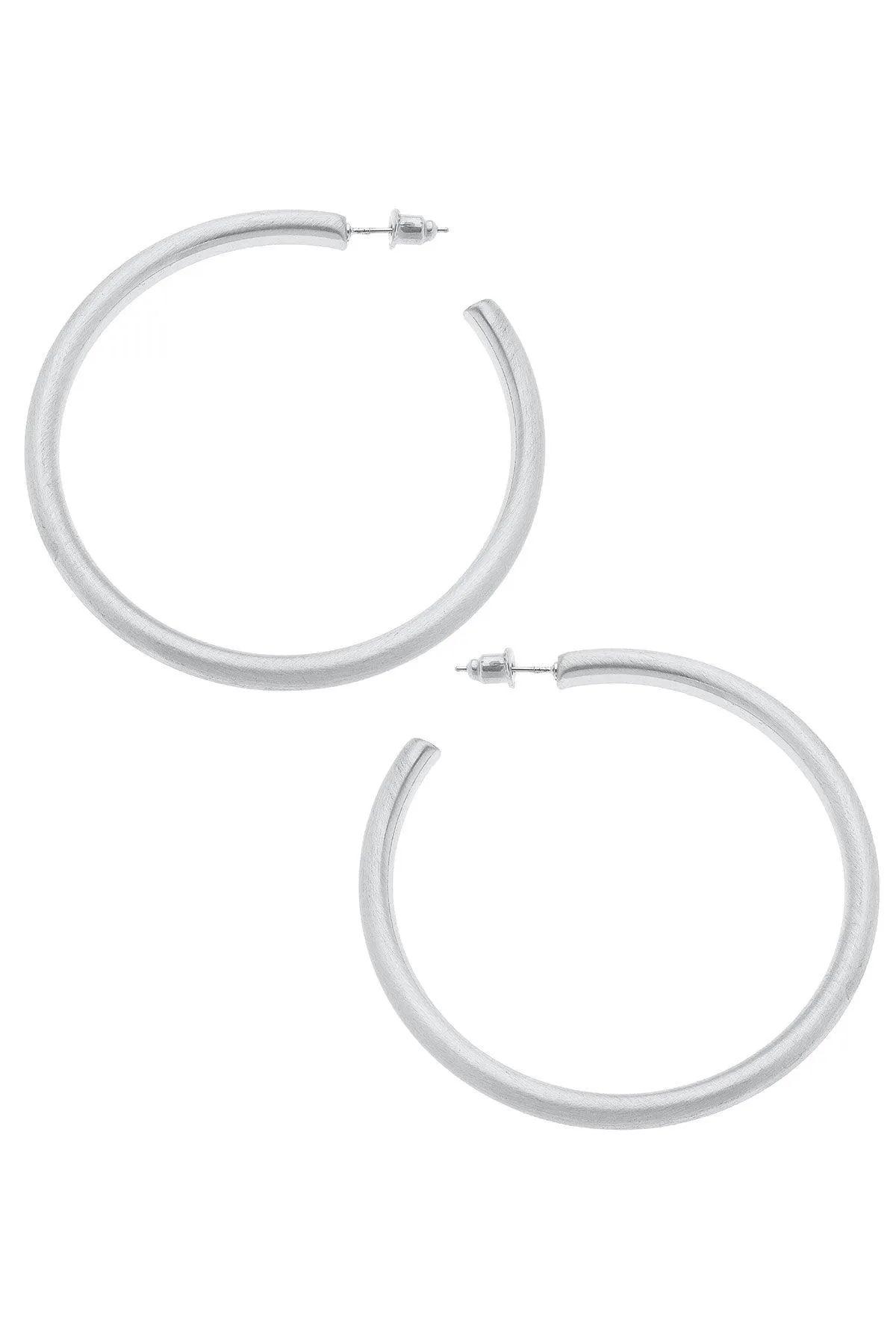 Ivy Hoop Earrings in Satin Silver sold by Canvas Style