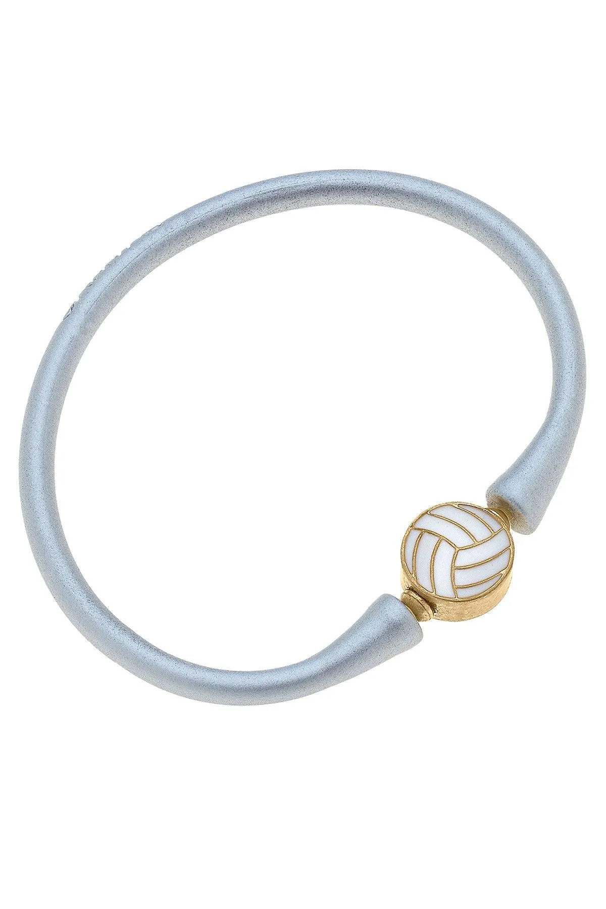 Enamel Volleyball Silicone Bali Bracelet in Silver - FINAL SALE sold by Canvas Style