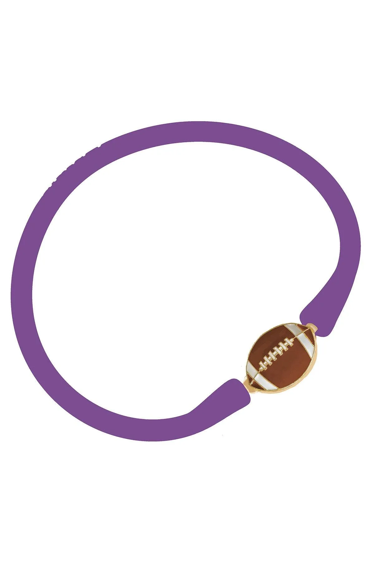 Enamel Football Silicone Bali Bracelet in Purple - FINAL SALE sold by Canvas Style