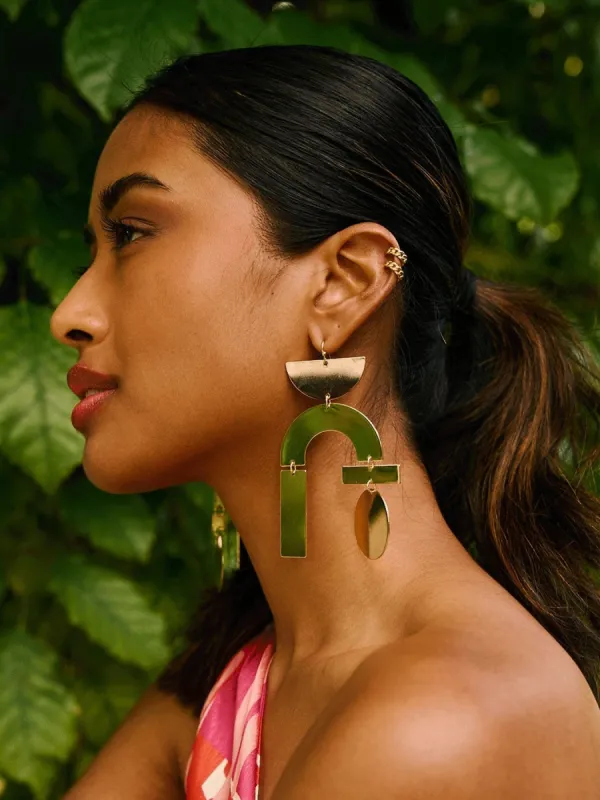 Geo Earrings - Gold Plated sold by Diarrablu